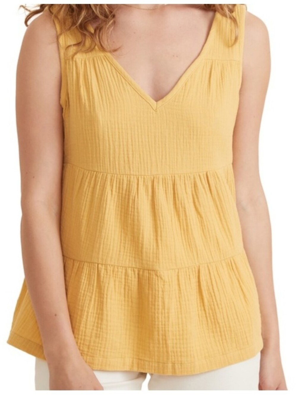 Marine Layer Corinne Yellow Tank Top